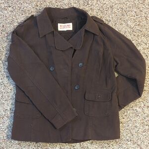 Dark Brown Corduroy Double-Breasted Jacket